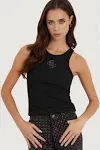 GUESS Women's Sleeveless Round Neck Guendalina Top