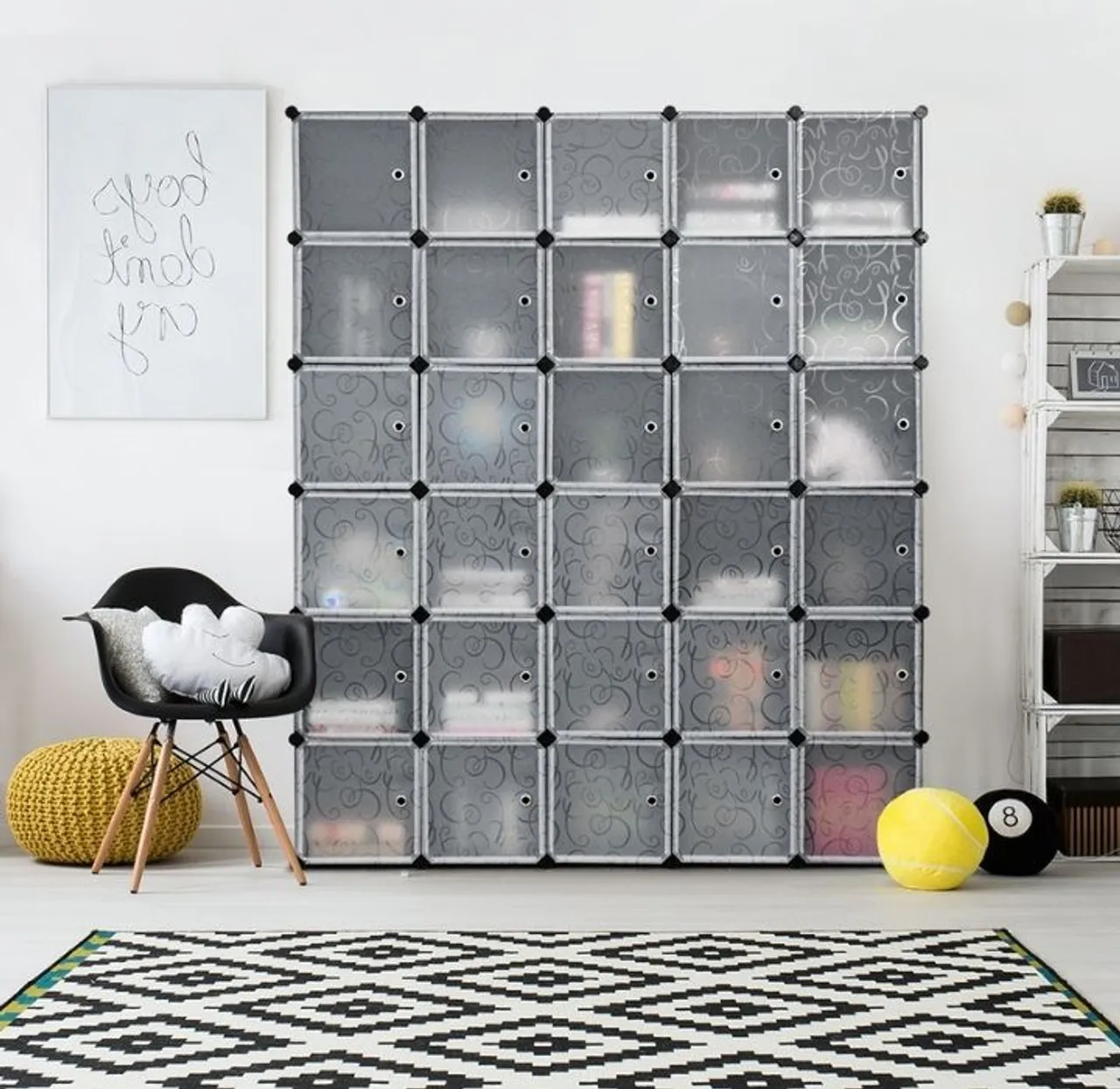 30-Cube DIY Organizer Cabinet with Doors