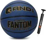 And1 Fantom Rubber Basketball: Official Regulation Size 7 (29.5 inches) Rubber Basketball - Deep Channel Construction Streetball, Made for Indoor