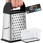 Gorilla Grip 100% BPA Free 4-Sided Stainless Steel Cheese Grater, XL Box Grat...