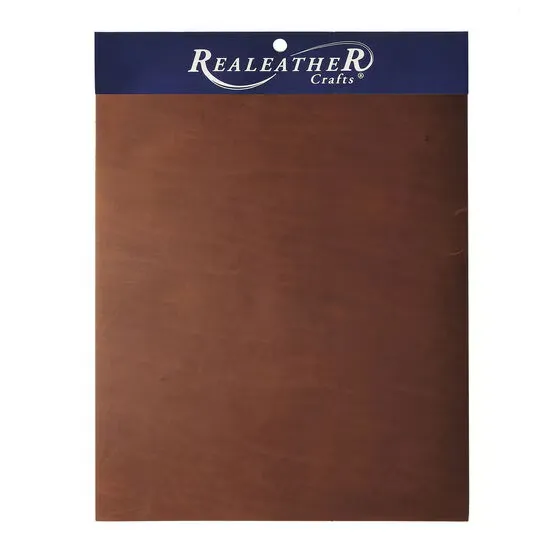 Realeather Crafts Leather Premium Trim Piece 8 inch X11 inch Rustic Tan