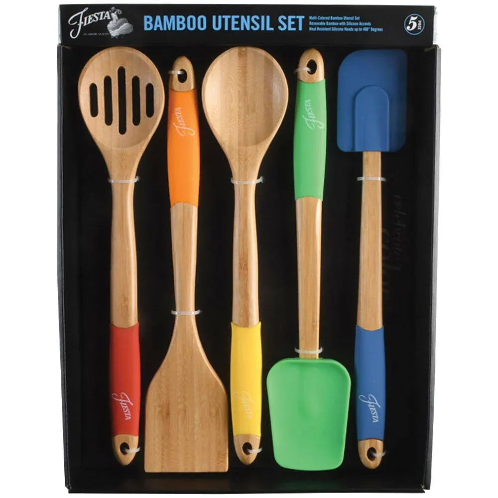 Fiesta 5-Piece Bamboo Silicone Utensil Set