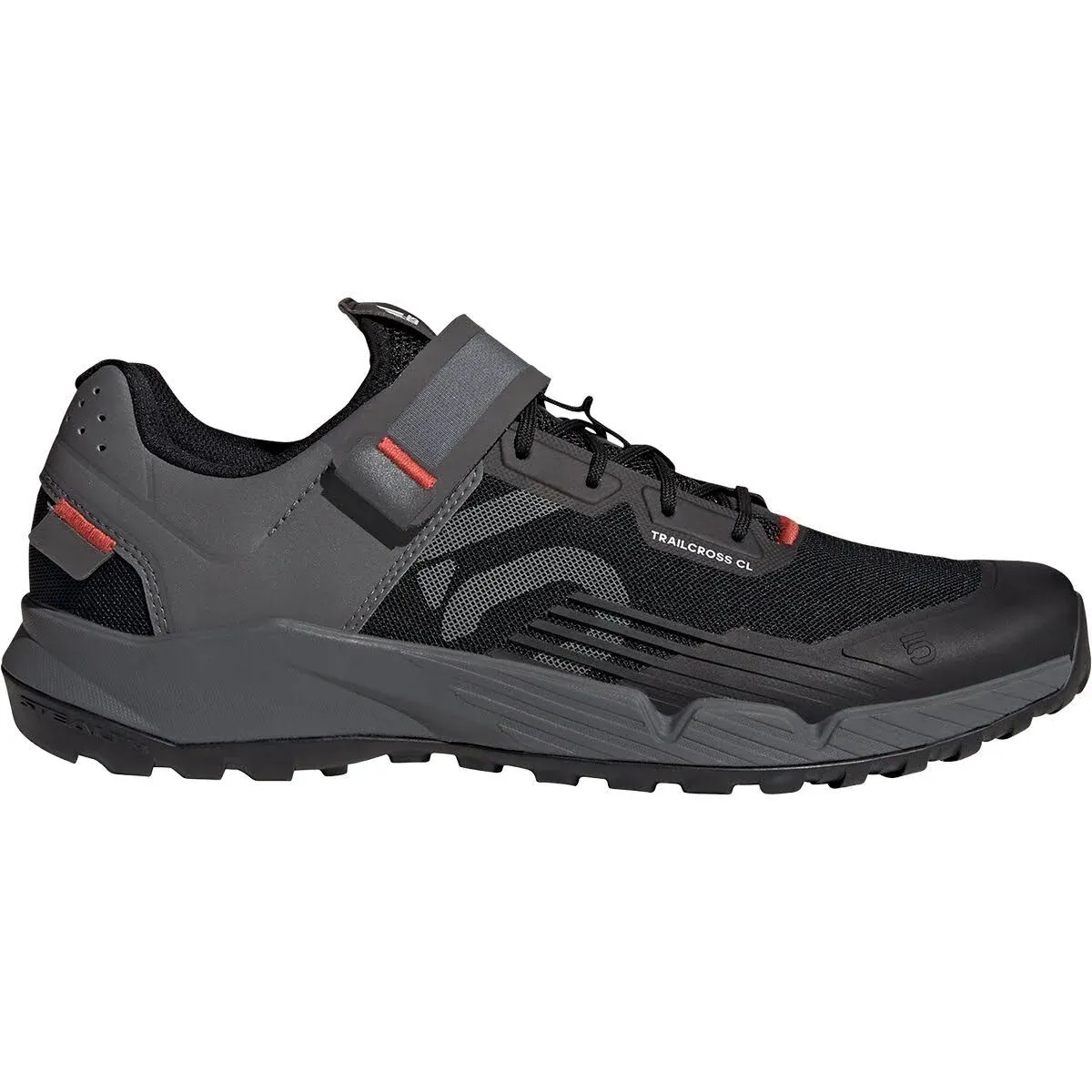 Five Ten Trailcross Clip-In Mountain Bike Shoes - Core Black/Grey Three/Red - 7