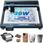 Longer Laser B1 Engraver, 36000mW Laser Cutter Engraving Machine with Air Assist, DIY Precisely Laser Engraving Machine, CNC Machine for Wood and