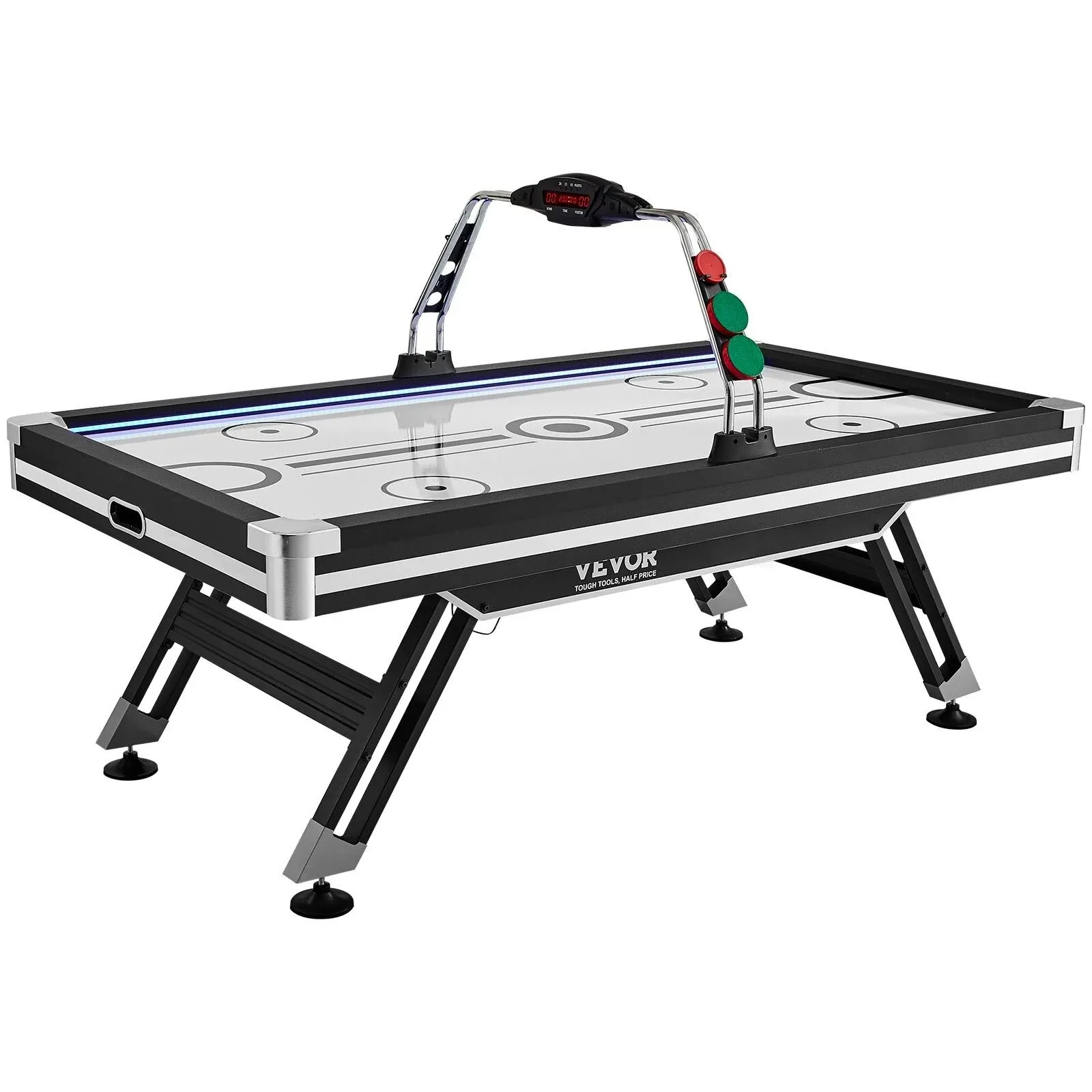 VEVOR 89&#034; Air-Powered Hockey Table Sport Hockey Game Pushers Pucks LED Scoring