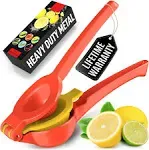 Zulay Kitchen 2-in-1 Lemon Squeezer, Bright Yellow and Red