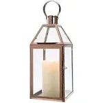 JHY design Decorative Lanterns 16inch High Stainless Steel Candle Lanterns with Tempered Glass for Indoor Outdoor