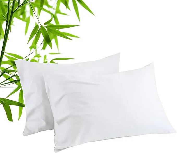 King Pillow Cases Set of 2 Cooling Pillowcases by 600 Thread Count 100% Bamboo ...