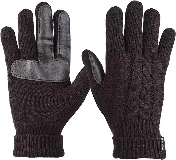 isotoner womens Cable Knit Gloves With Touchscreen Palm Patches