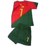 Youth Soccer Fan Ronaldo Jersey Portugal No 7 Sports Jersey Shirt Free Shorts