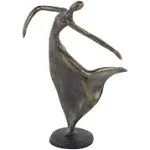 Deco 79 Traditional Polystone Dancer Sculpture, 8" x 6" x 12", Brass