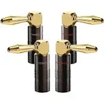 Fospower Banana Plugs 24K Gold Plated Right-Angled Speaker Plug Connectors for Speaker Wire