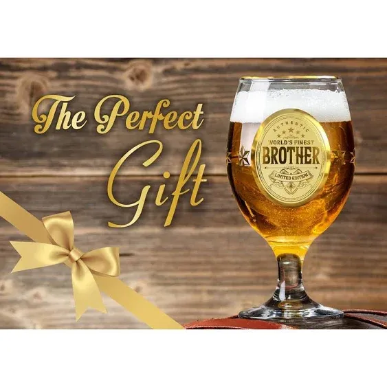 CROWNLY CRYSTAL® Brother Gifts From Sister Brother Birthday Gifts From Sister Christmas Gifts For Brother In Law Christmas Gifts Beer Glasses Personalized Pint Glasses Cool Birthday Gifts For Guys