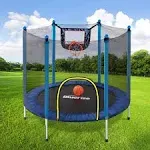 BLUERISE Trampoline 55IN Indoor Outdoor Play Basketball Hoop Attachment Enclosure Net Easy to Assemble