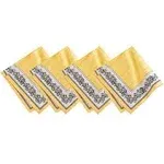 Villeroy and Boch Audun Oversized Cotton Fabric Napkins, 21 Inches by 21 Inches, Set of 4