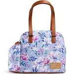 Fit & Fresh Lunch Bag For Women, Insulated Womens Lunch Bag For Work, Leakproof & Stain-Resistant Large Lunch Box For Women With Bottle Pocket, Long Straps, Zipper Closure Laketown Bag Floral Lilac