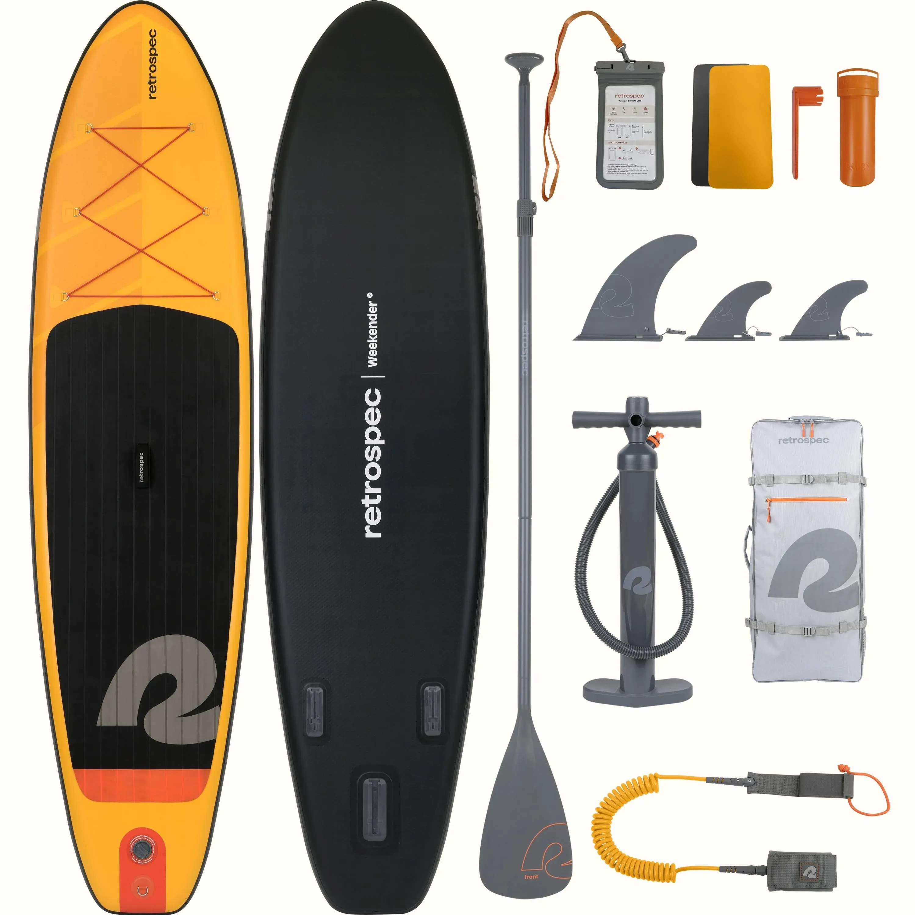 Retrospec Weekender 2.0 Inflatable 10'6" Stand Up Paddle Board Kit - Sunglow