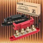 Power Distribution Block Bus Bar, 4 X 5/16&#034; Posts, 6 X #8 Screws Terminals, Max 