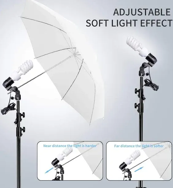 Mountdog Photography Lighting Kit, 6.6X 10ft Backdrop Stand System and 900W 6400K LED Bulbs Softbox and Umbrellas Continuous Lighting Kit for Photo