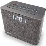 iHome FM Dual-Alarm Clock Radio + USB Charger | Gray