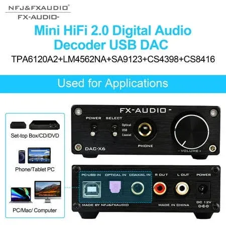 FX-Audio DAC-X6 Mini HiFi 2.0 Digital Audio Decoder