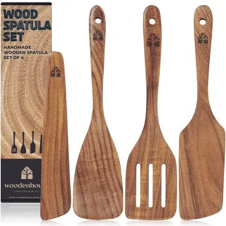 Wooden Spatula Set of 4 for Cooking