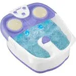 Conair Waterfall Pedicure Foot Spa Bath with Blue LED Lights, Massaging Bubbles and Massage Rollers, Purple/White