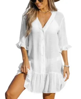 Cupshe Women's Ruffled Cover-Up Dress