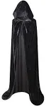 BIGXIAN Long Hooded Cloak Velvet Cape Witch Costume Halloween Costumes for Women Men