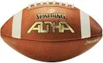 Spalding Alpha Leather Football, Brown, Size: Official