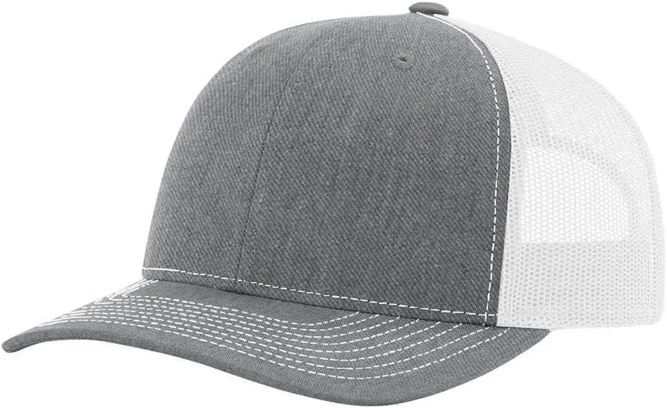 Richardson 112Y Youth Trucker Snapback Cap - Heather Grey/White