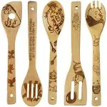 5 PCS Cartoon Wooden Spoons for Cooking,Winnie the Bear Kitchen Accessories,C.<wbr/>..