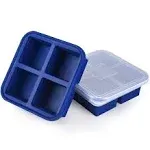 4 Cup Silicone Soup Freezer Molds 2 Pack Soup Cubes Freezer Trays with Lid Easy Release Ice Cube Tray For Food Freezing Container Store Soup, Sauce, Broth,Leftovers