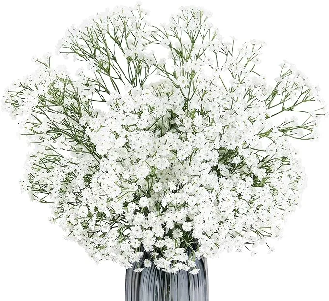 Omygarden White Artificial Gypsophila Baby Breath Artificial Flowers Bulk Hom...