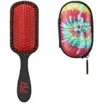 The Knot Dr. for Conair Hair Brush, Wet and Dry Detangler with Storage Case, Removes Knots and Tangles, For All Hair Types, Red Tie-Dye