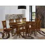 East West Furniture Vancouver 9-piece Wood Dining Room Set in Espresso