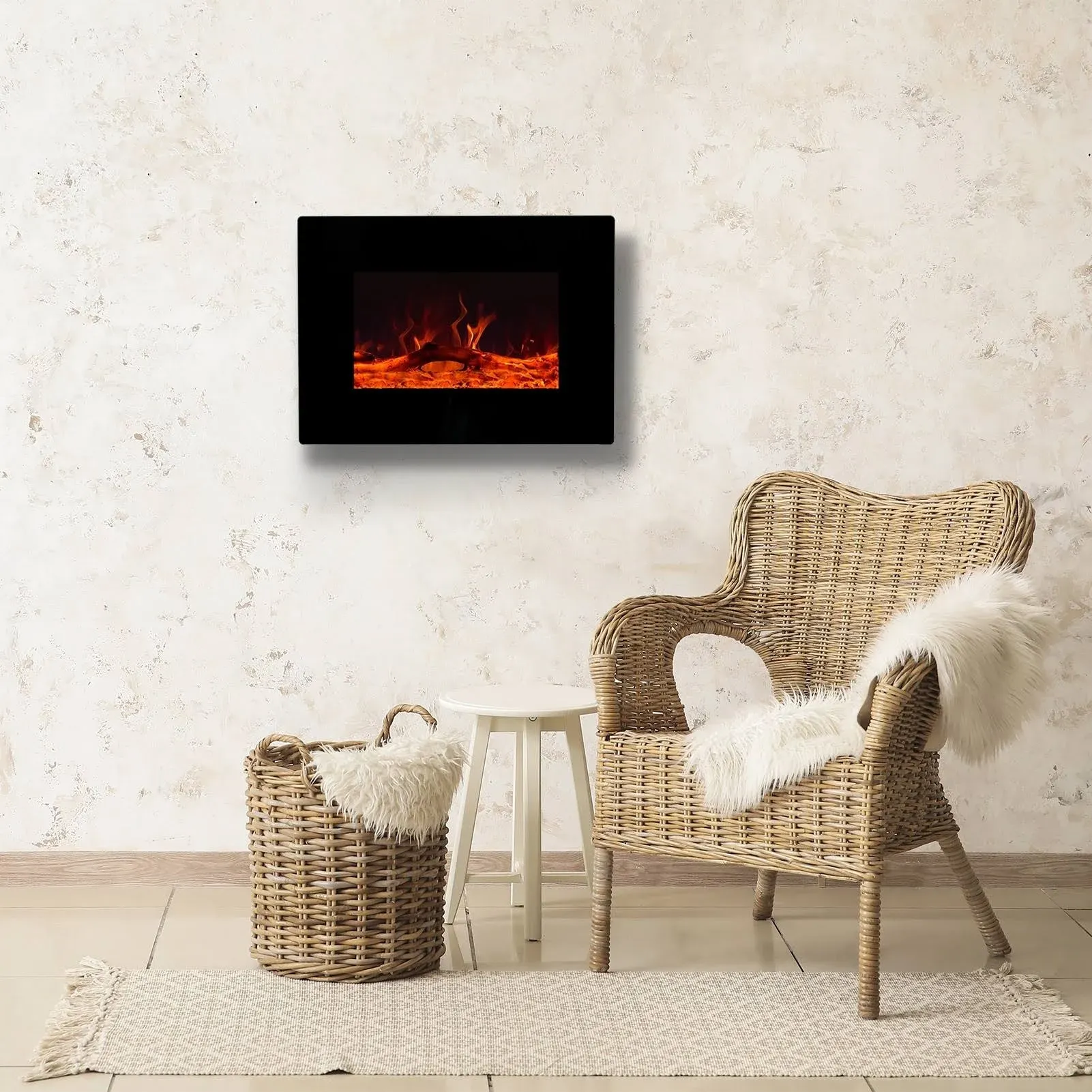 36" Electric Fireplace Inserts - Recessed Fire Place and Wall Fireplace Heater, Indoor Wall Mounted Faux Floating Fireplace with Remote Control, Adjustable Flame Color and Brightness, 750 | 1500W