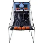 Foldable Indoor Basketball Arcade Game Double Shot 2 Player w/ 4 Balls , Electronic Scoreboard and Inflation Pump