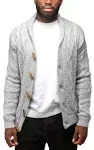 X-Ray Men's Shawl Collar Knit Cardigan - Light Gray - Size 2XL