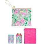 Lilly Pulitzer New Beach Day Pouch w/ Inside Pouch, Drink Holder, Towel Clips