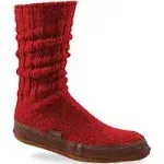 Acorn Slipper Sock - Crimson Ragg Wool - S