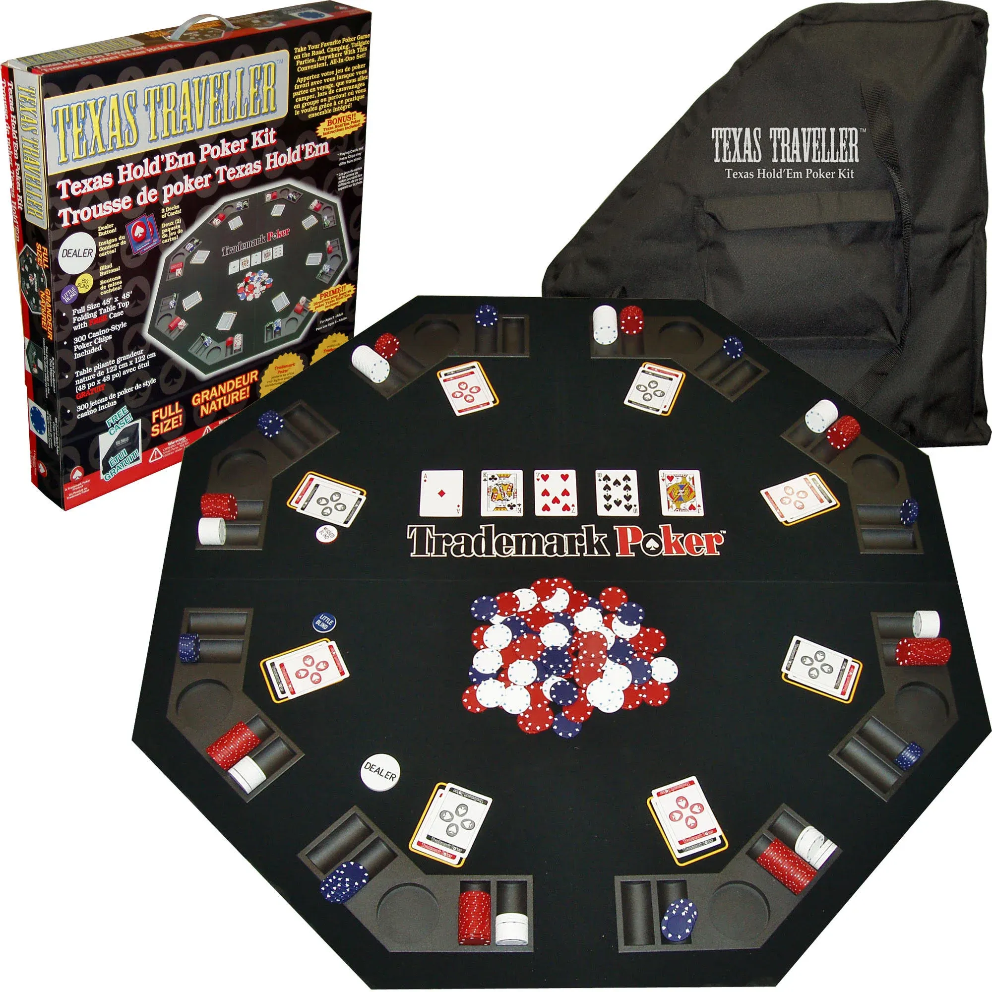 Trademark Poker Texas Traveller Table Top &amp; Chip Travel Set