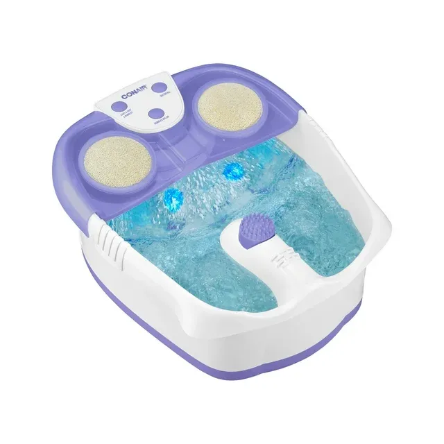 Conair Waterfall Foot Spa with Lights and Bubbles; Purple