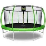 Machrus Moxie Pumpkin-Shaped Outdoor Trampoline Set with Premium Top-Ring Frame Safety Enclosure, 15 FT