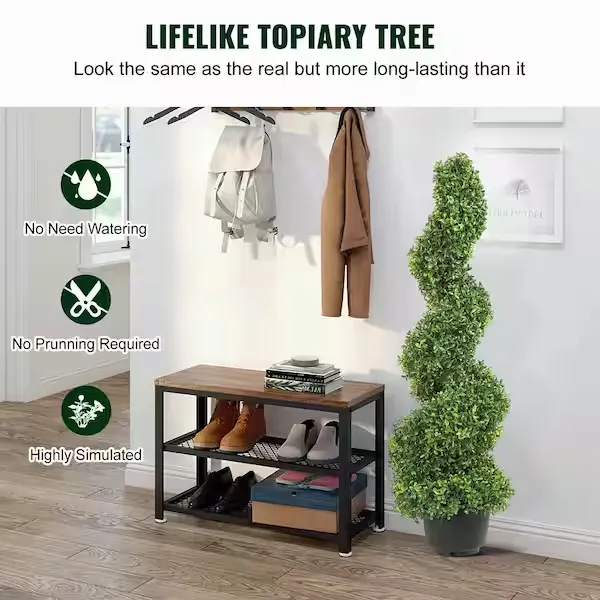 VEVOR Artificial Boxwood Spiral Topiary Tree UV Decor Outdoor