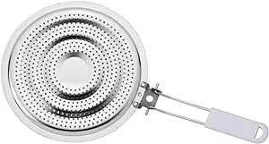 HIC Kitchen Heat Diffuser Reducer Flame Guard with Removable Handle, Stainless Steel