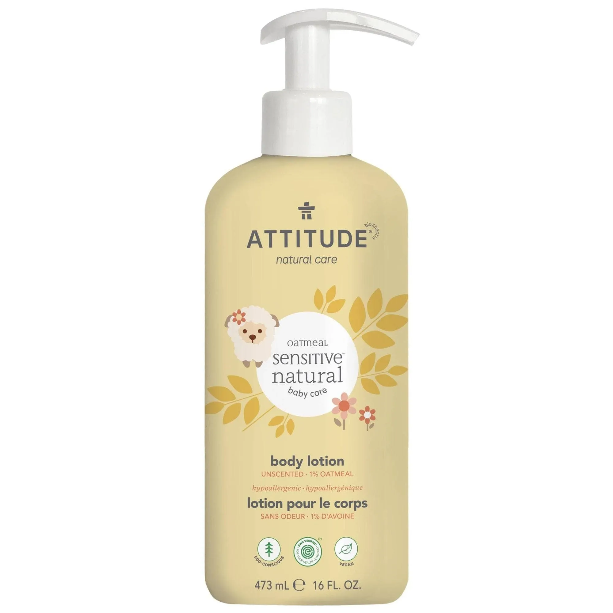 Attitude, Sensitive Natural Body Lotion, 473 ml