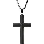 LYNX Men's Stainless Steel Cross Pendant Necklace