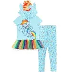 My Little Pony Rainbow Dash Little Girls Cosplay T-Shirt and Leggings Light Blue 4