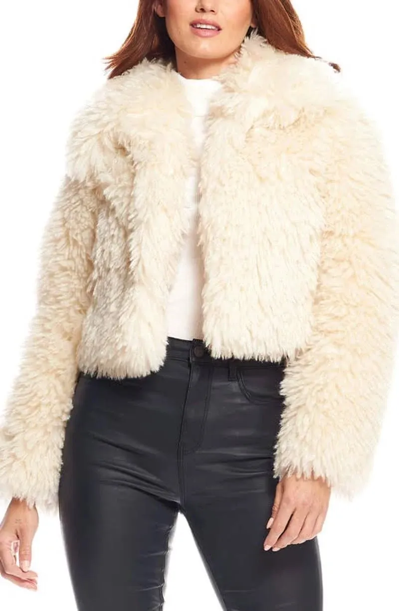 Snowdrift Faux Fur Jacket In Ivory